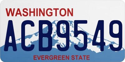 WA license plate ACB9549