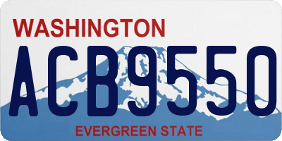 WA license plate ACB9550