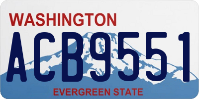 WA license plate ACB9551