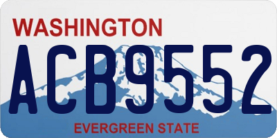WA license plate ACB9552