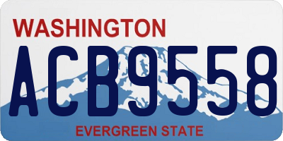 WA license plate ACB9558