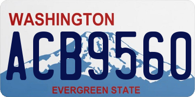 WA license plate ACB9560