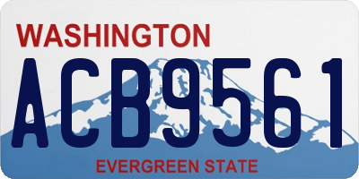 WA license plate ACB9561