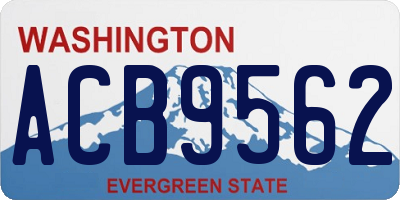 WA license plate ACB9562