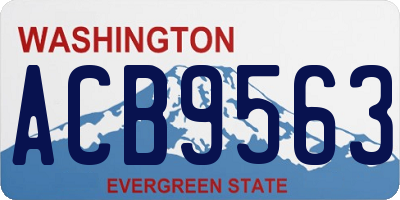 WA license plate ACB9563