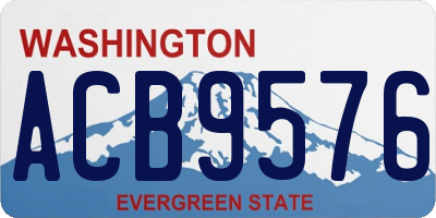 WA license plate ACB9576