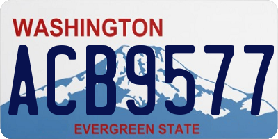 WA license plate ACB9577