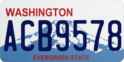 WA license plate ACB9578