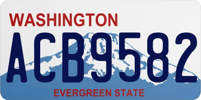 WA license plate ACB9582
