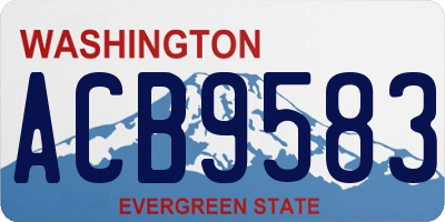 WA license plate ACB9583