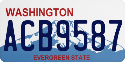 WA license plate ACB9587