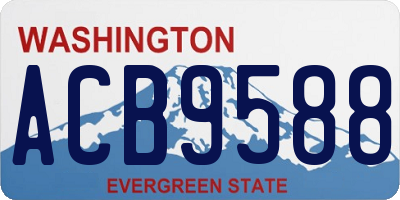 WA license plate ACB9588