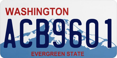 WA license plate ACB9601