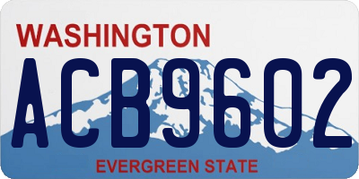 WA license plate ACB9602