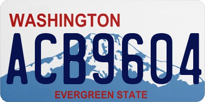 WA license plate ACB9604