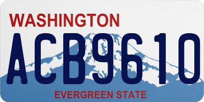 WA license plate ACB9610
