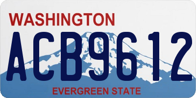 WA license plate ACB9612