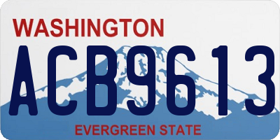 WA license plate ACB9613
