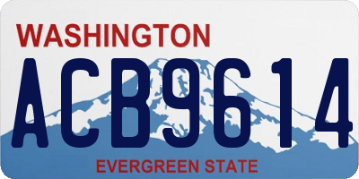 WA license plate ACB9614