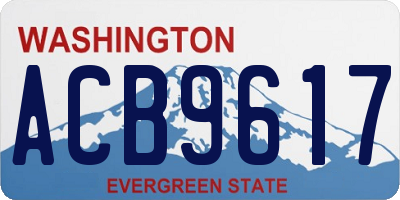 WA license plate ACB9617