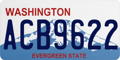 WA license plate ACB9622