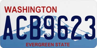 WA license plate ACB9623