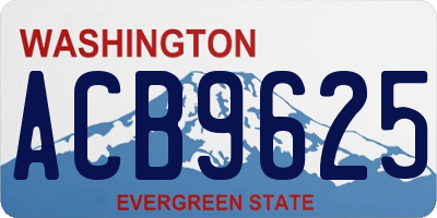 WA license plate ACB9625