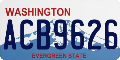 WA license plate ACB9626