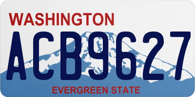 WA license plate ACB9627