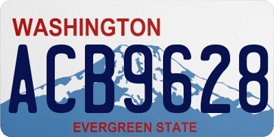 WA license plate ACB9628