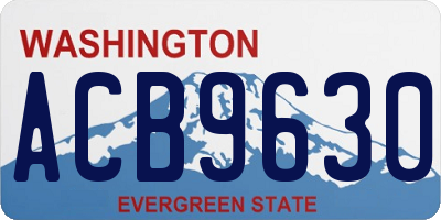 WA license plate ACB9630