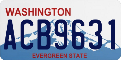 WA license plate ACB9631