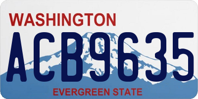 WA license plate ACB9635