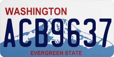 WA license plate ACB9637