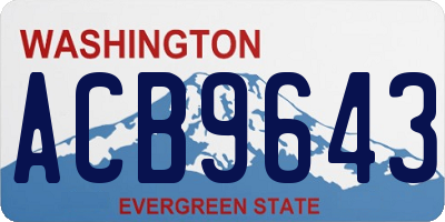 WA license plate ACB9643