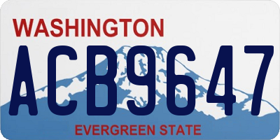 WA license plate ACB9647