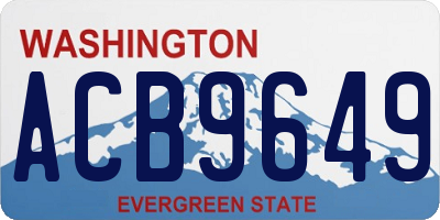 WA license plate ACB9649