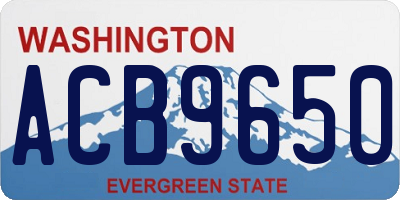 WA license plate ACB9650