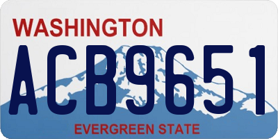 WA license plate ACB9651