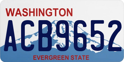 WA license plate ACB9652
