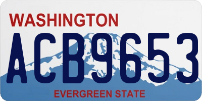 WA license plate ACB9653