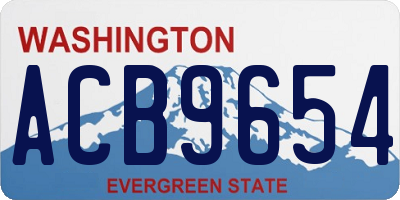 WA license plate ACB9654
