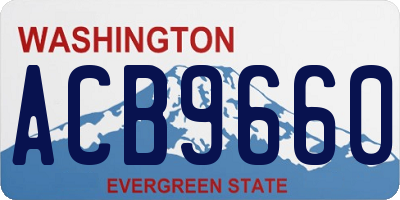 WA license plate ACB9660