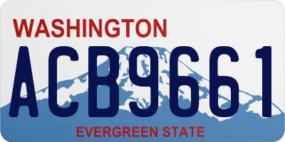 WA license plate ACB9661