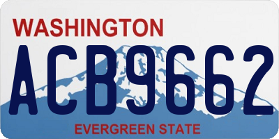WA license plate ACB9662