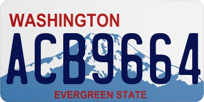 WA license plate ACB9664