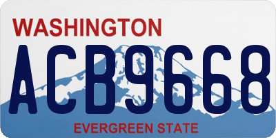 WA license plate ACB9668
