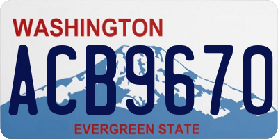 WA license plate ACB9670
