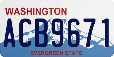 WA license plate ACB9671