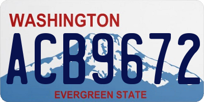WA license plate ACB9672